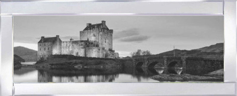 Twilight at Eilean Donan Castle - Black and White