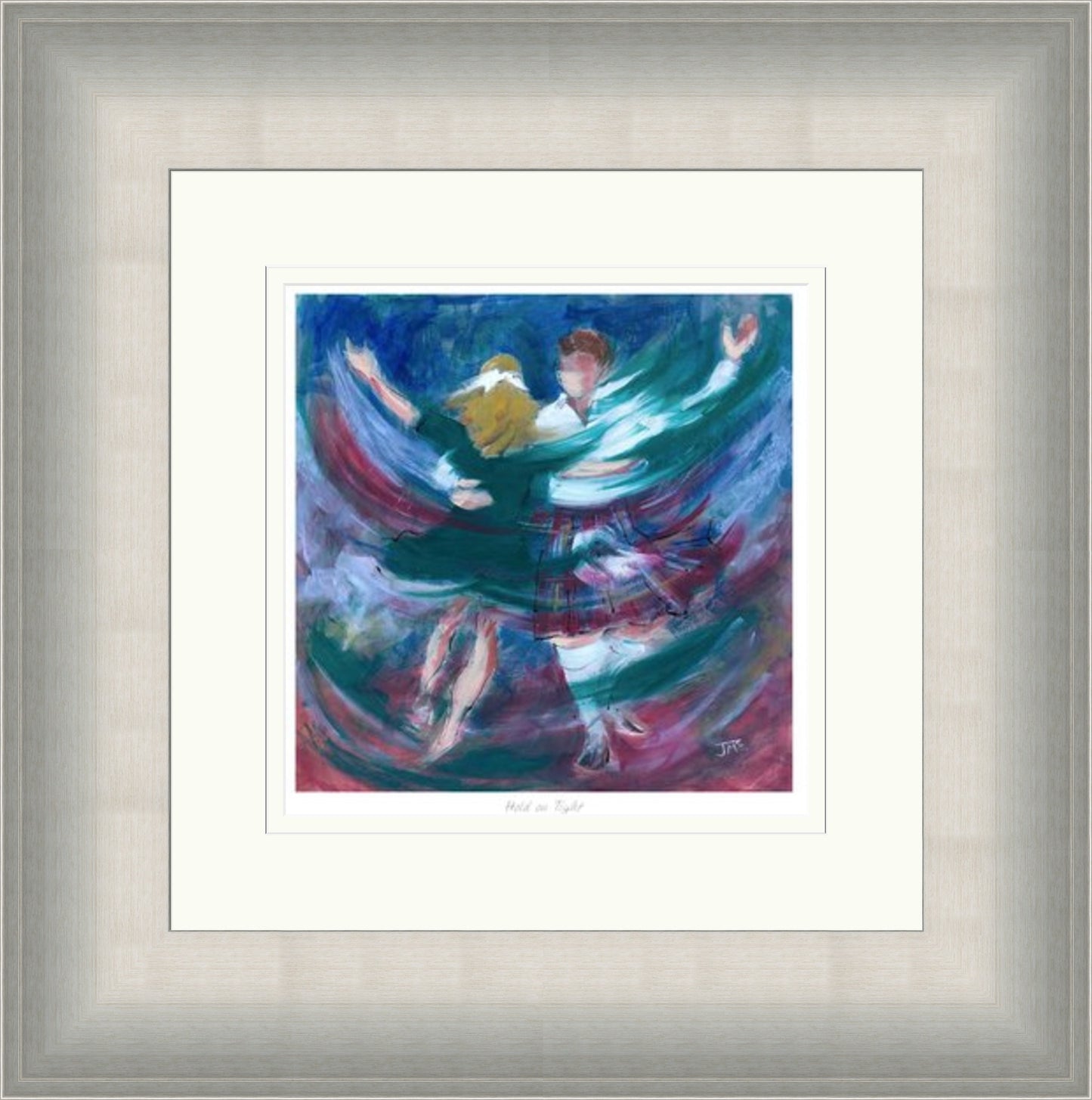 Hold on Tight Ceilidh Dancing Art Print by Janet McCrorie