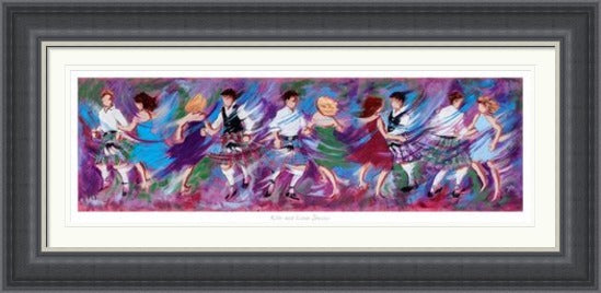 Kilts and Linen Dresses Ceilidh Dancing Art Print by Janet McCrorie