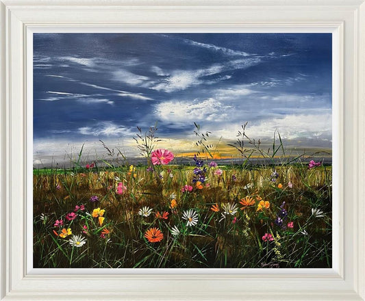 Azure Skies Original Oil Blossoms by Kimberley Harris