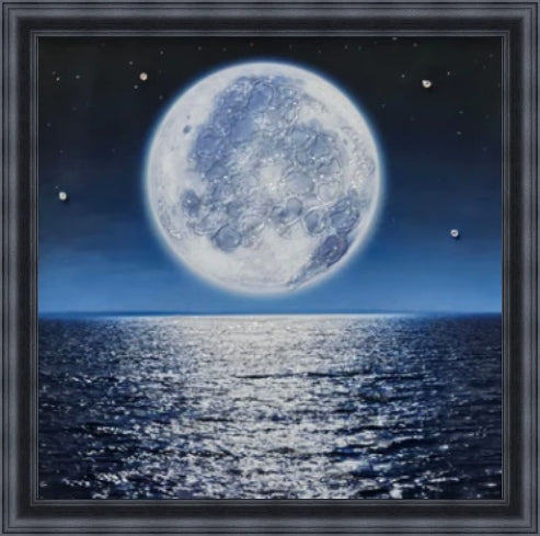 Blue Moon Over Water Mini Liquid Art