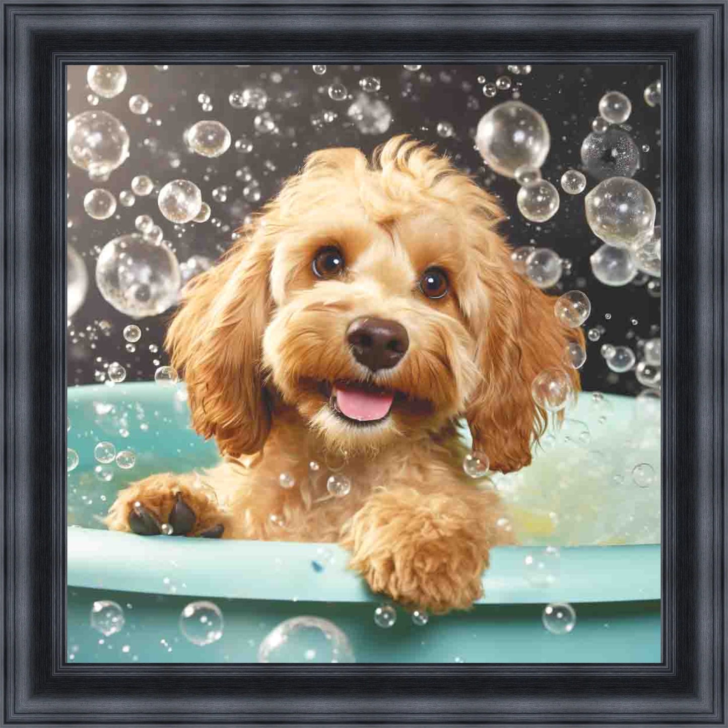 Cockapoo Bath Time Mini Liquid Art