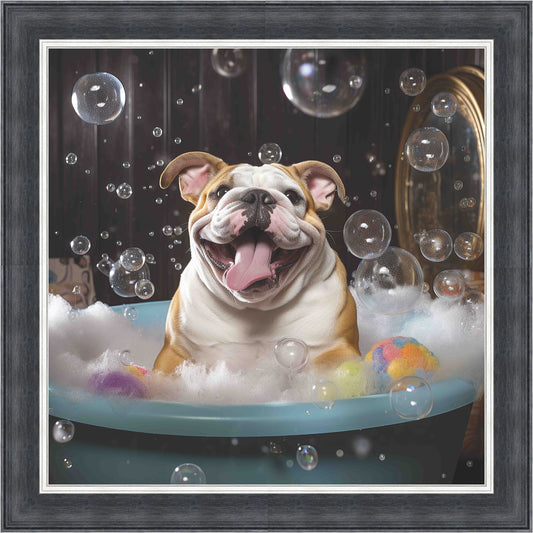 Bulldog Bath Time Mini Liquid Art