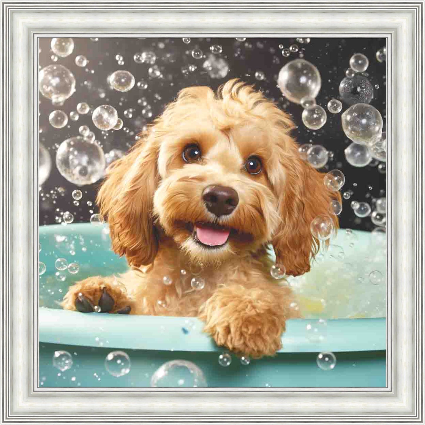 Cockapoo Bath Time Mini Liquid Art