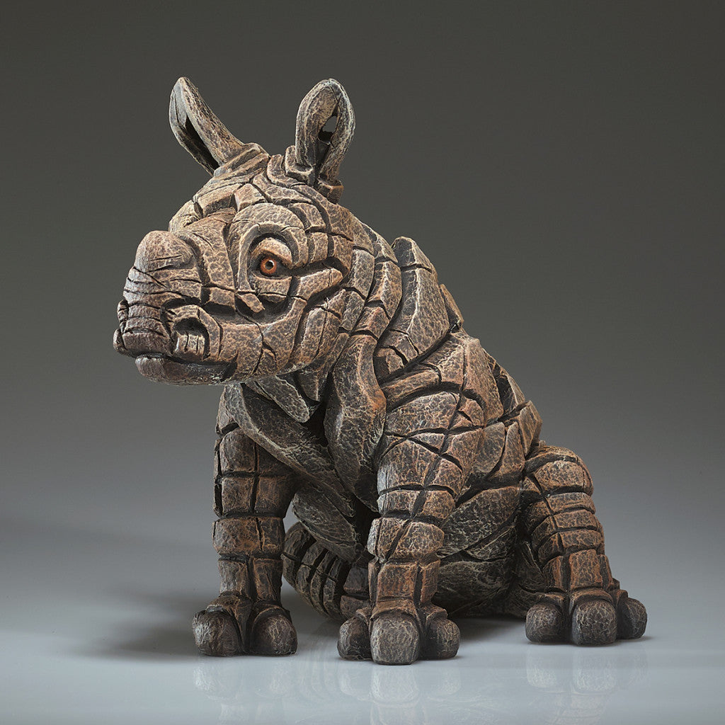 Rhinoceros Calf White - Edge Sculpture