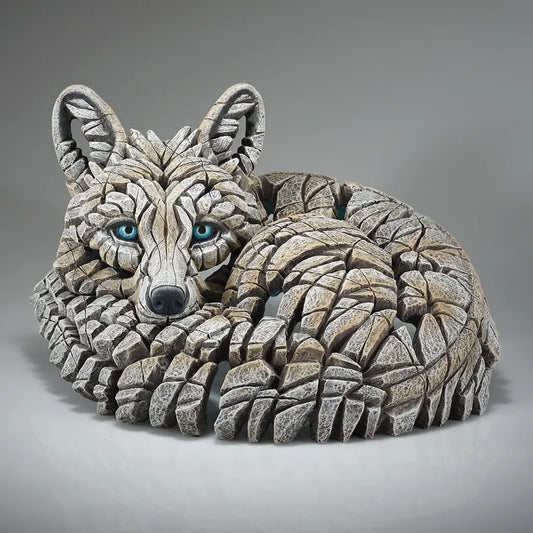 Edge Sculpture Curled Up Artic Fox by Matt Buckley