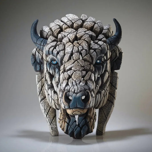 Edge Sculpture North American Buffalo Spirit Buffalo' (White) by Matt Buckley
