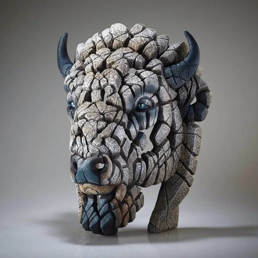 Edge Sculpture North American Buffalo Spirit Buffalo' (White) by Matt Buckley