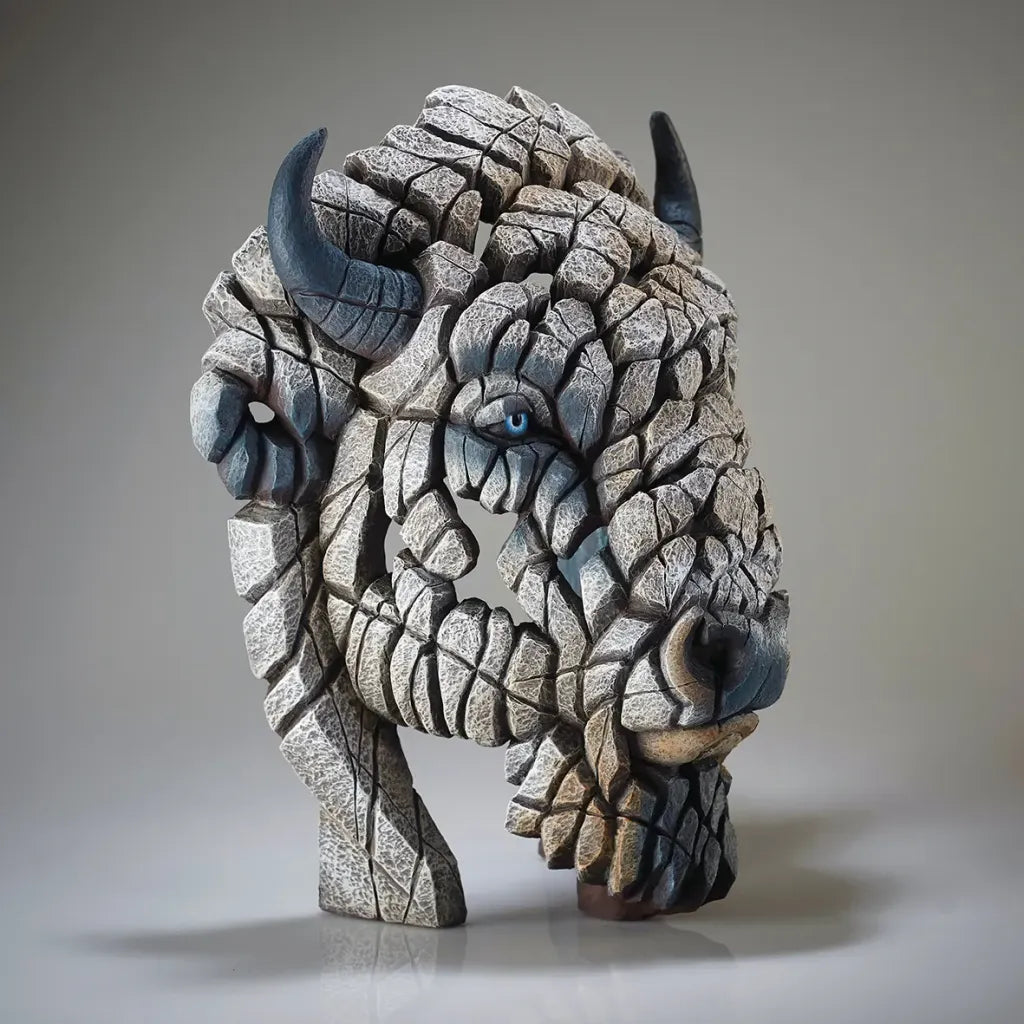 Edge Sculpture North American Buffalo Spirit Buffalo' (White) by Matt Buckley