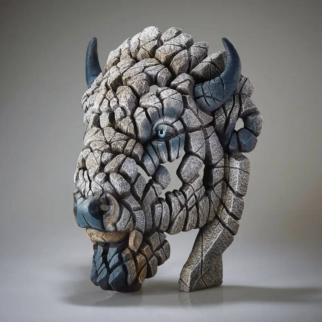 Edge Sculpture North American Buffalo Spirit Buffalo' (White) by Matt Buckley