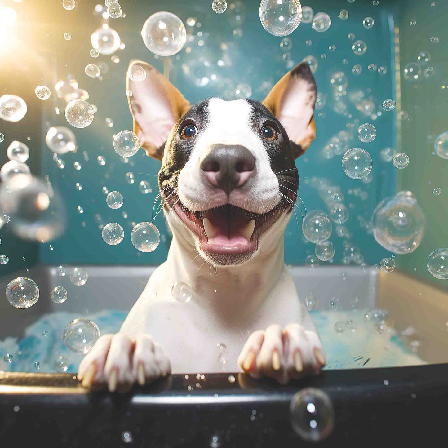 English Bull Terrier Bath Time