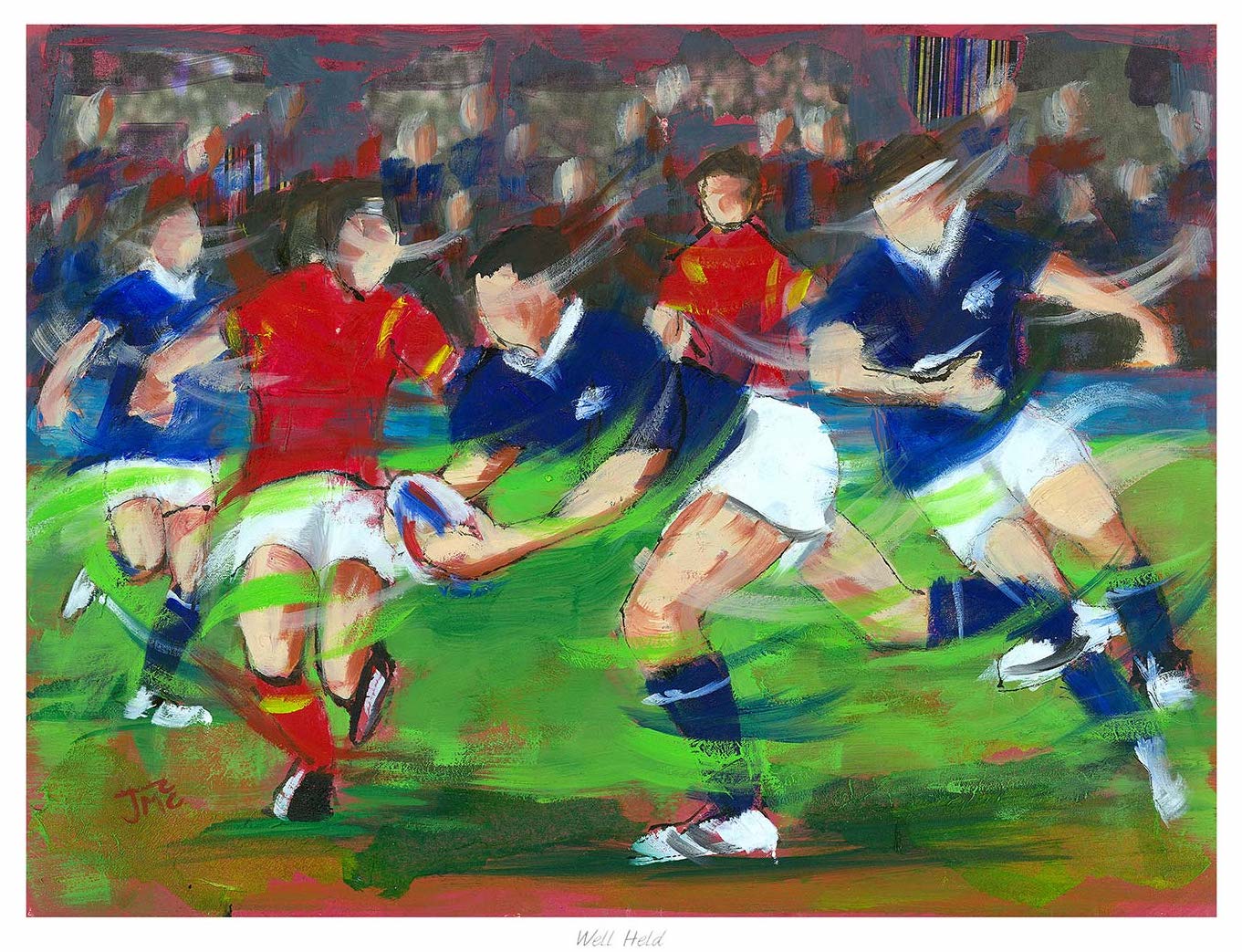 Well Held Rugby Art Print by Janet McCrorie