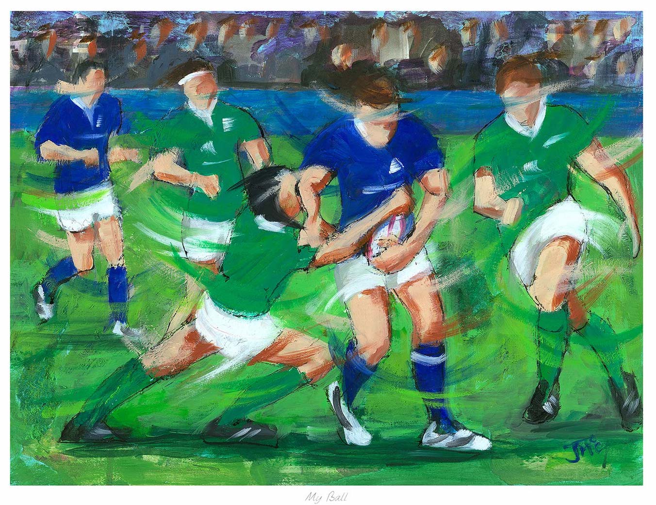 My Ball Rugby Art Print by Janet McCrorie