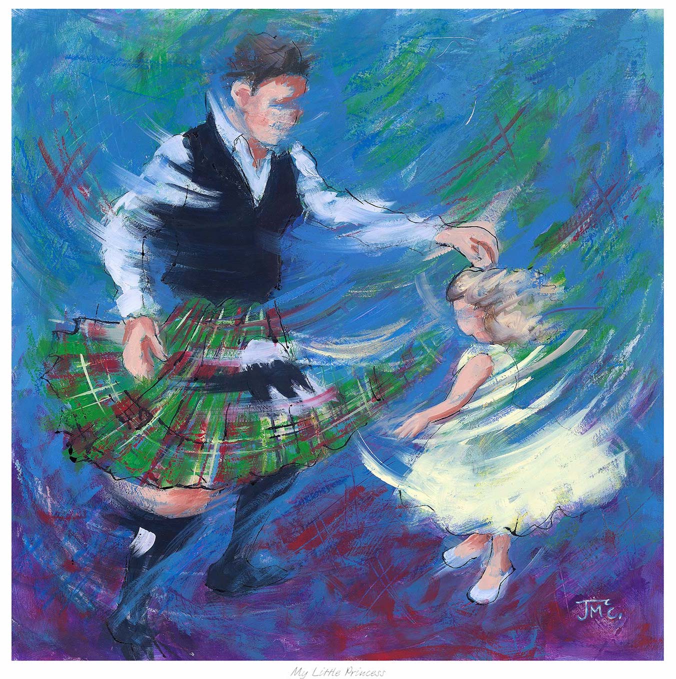 My Little Princess Ceilidh Dancing Art Print by Janet McCrorie