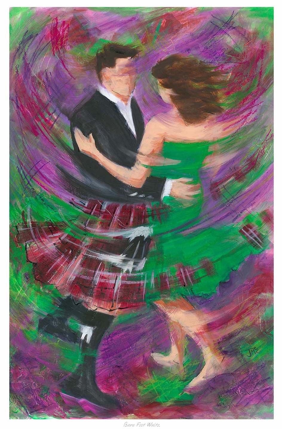 BareFoot Waltz Ceilidh Dancing Art Print by Janet McCrorie