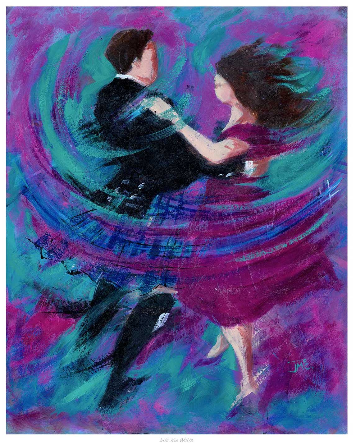 Into the Waltz Ceilidh Dancing Art Print by Janet McCrorie