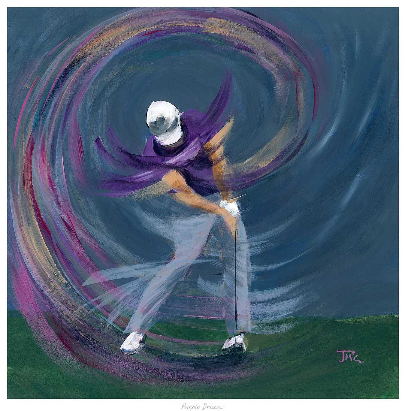 Purple Dreams Golf Art Print by Janet McCrorie