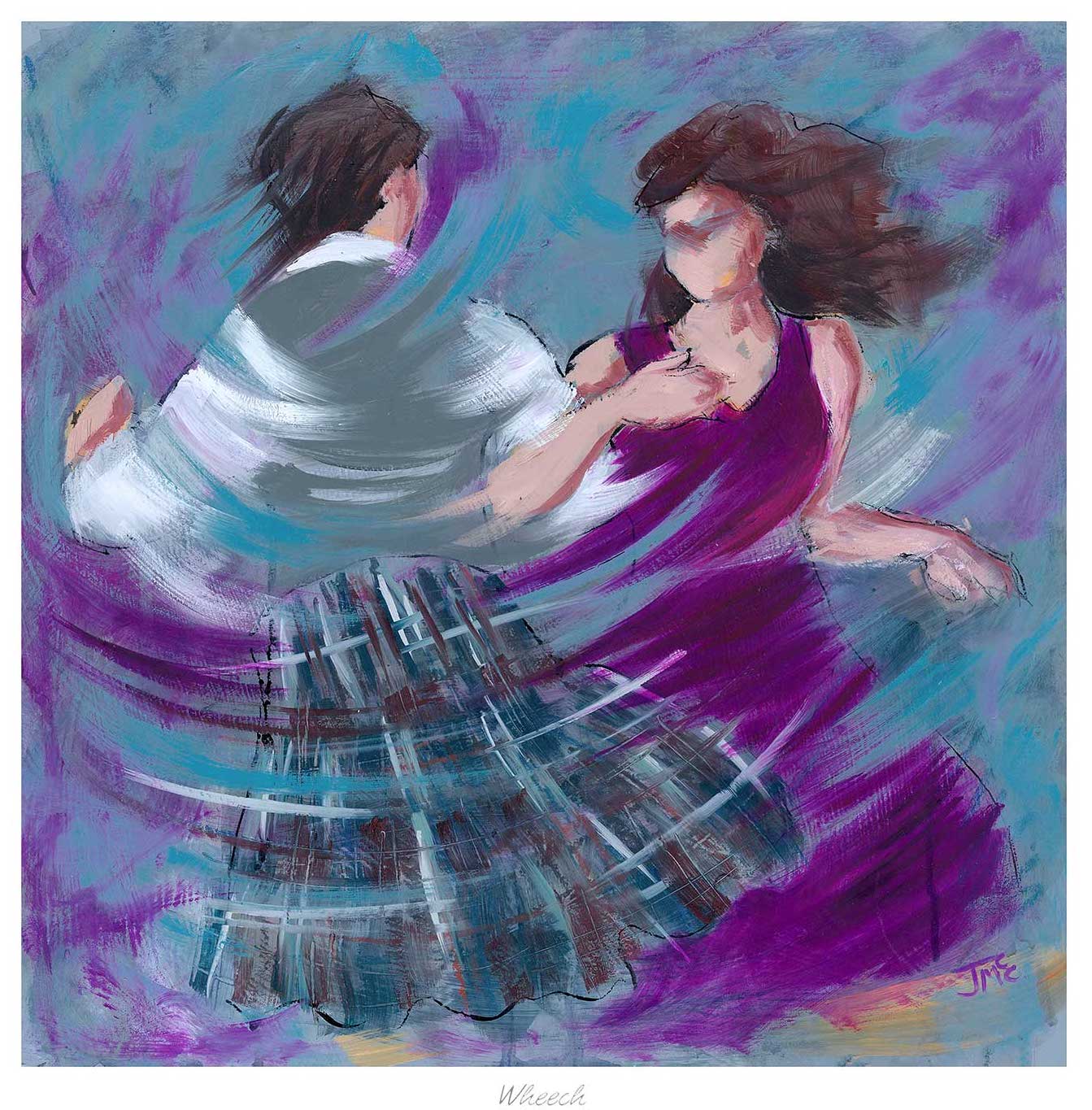 Wheech Ceilidh Dancing Art Print by Janet McCrorie
