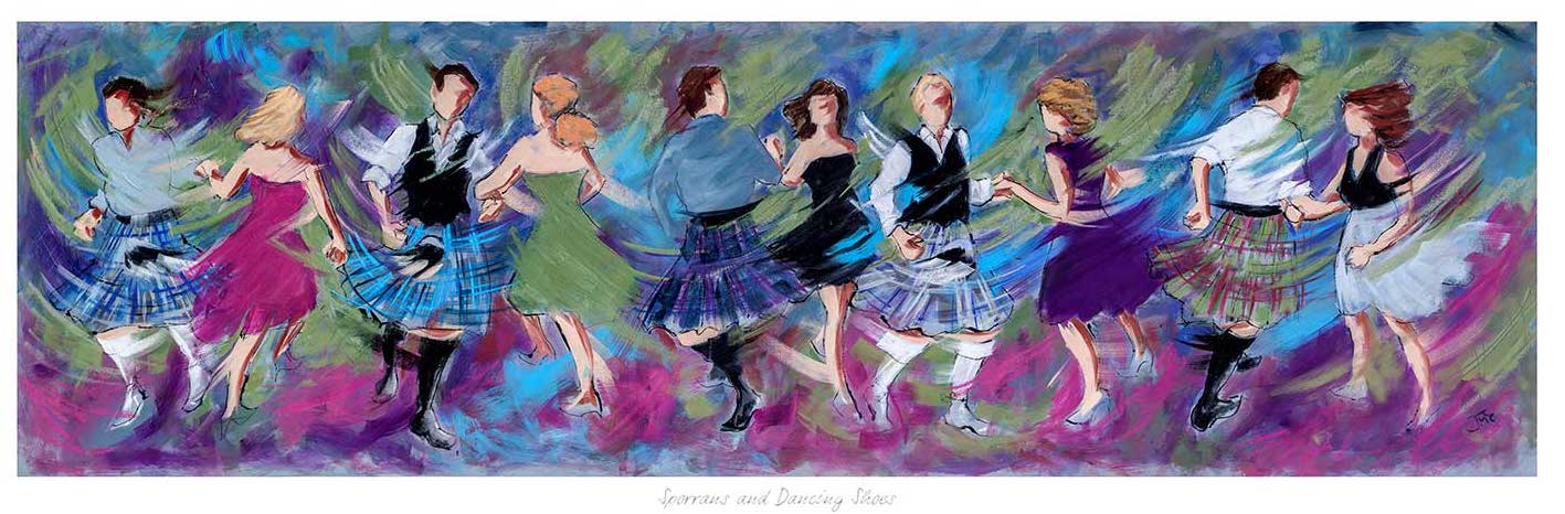 Sporrans and Dancing Shoes Ceilidh Dancing Art Print by Janet McCrorie