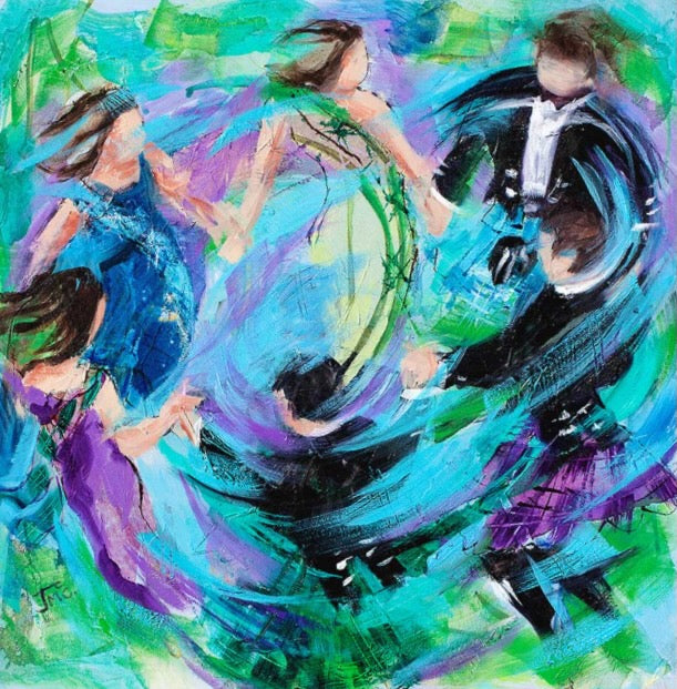Goin Roon Ceilidh Dancers by Janet McCrorie - Petite