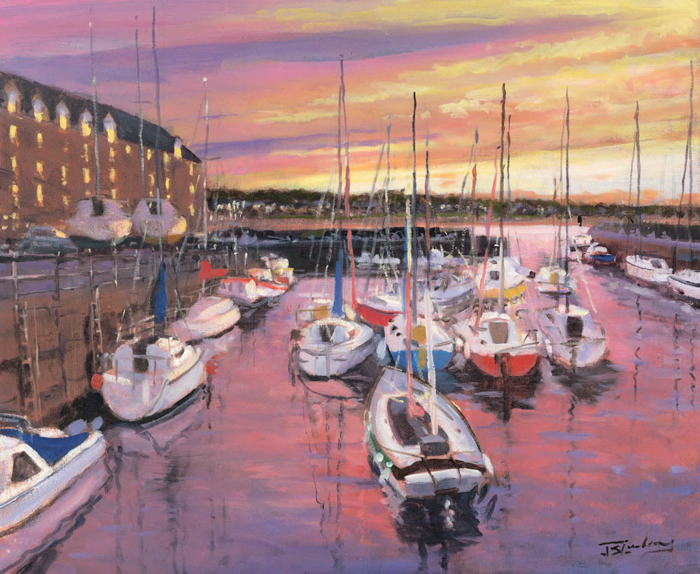 Harbour Sunset, North Berwick by James Somerville Lindsay - Petite