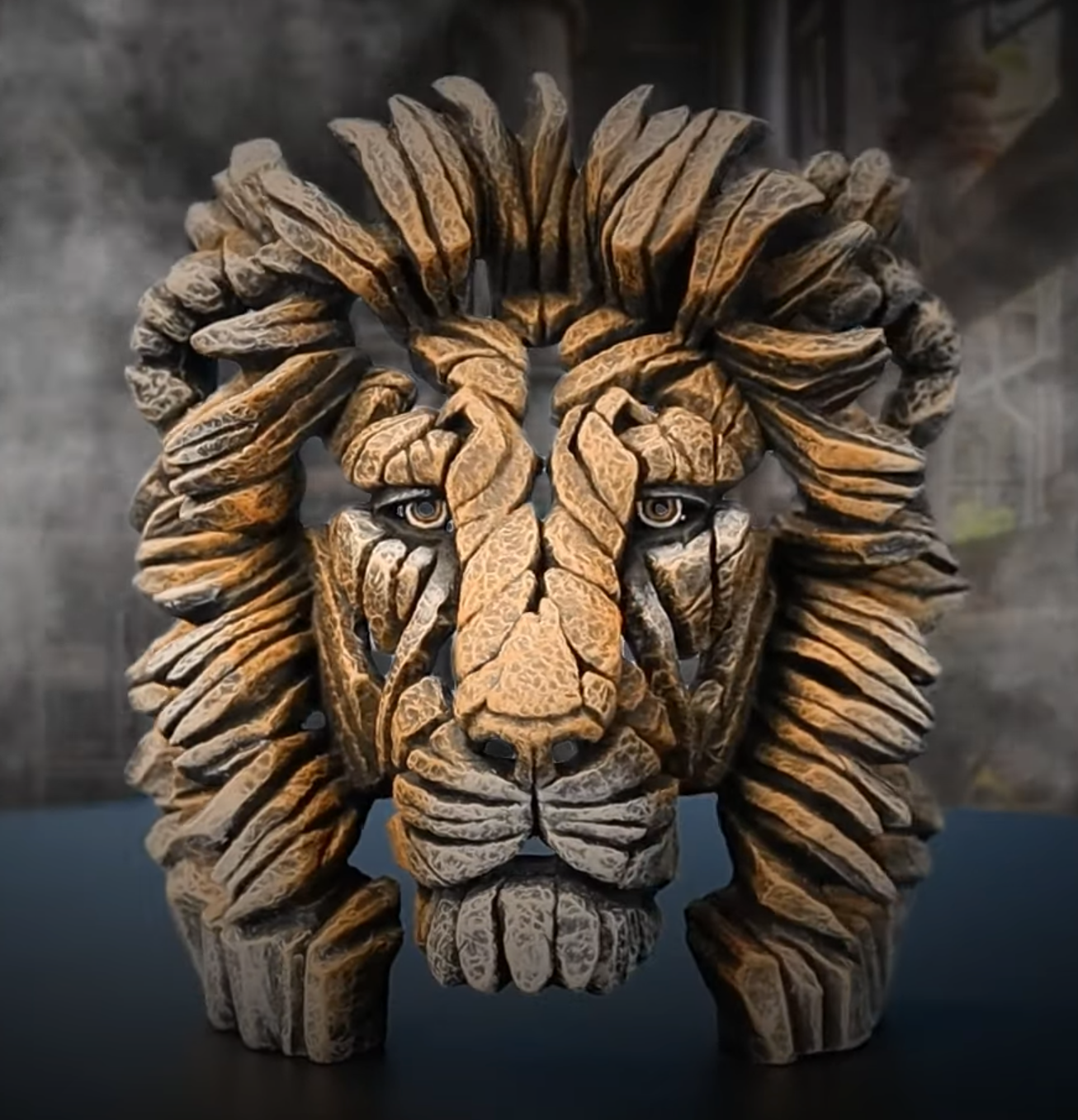 Edge Sculpture Miniature Lion Bust Savannah by Matt Buckley