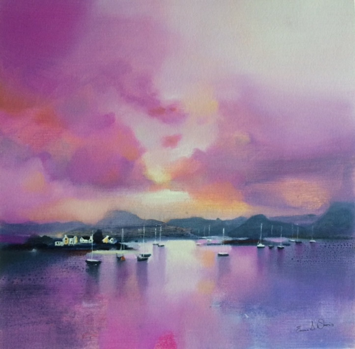 Last Light, Plockton (Signed Limited Edition) by Emma S Davis