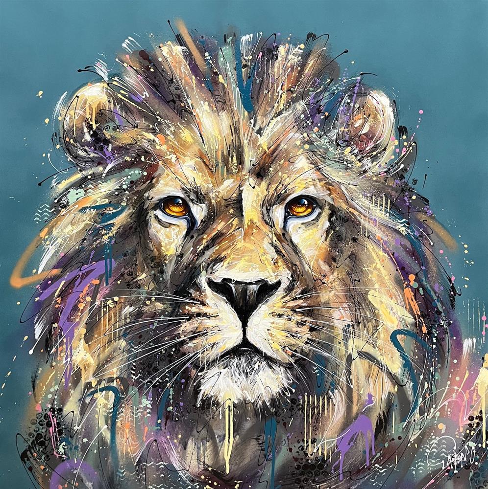 Leo Lion Signed Limited Edition Framed Art Canvas  by Joe Galindo