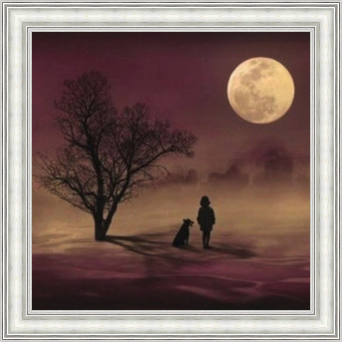Best Friends in the Moonlight Mini Liquid Art