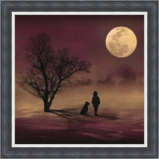 Best Friends in the Moonlight Mini Liquid Art