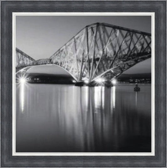 Forth Rail Bridge - Black & White Mini Liquid Art