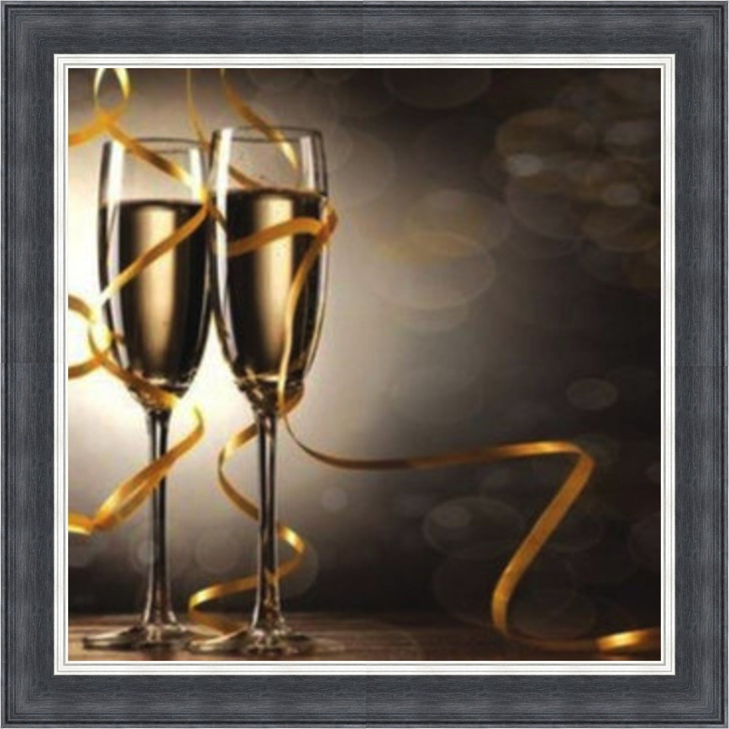 Golden Champagne Celebrations Mini Liquid Art