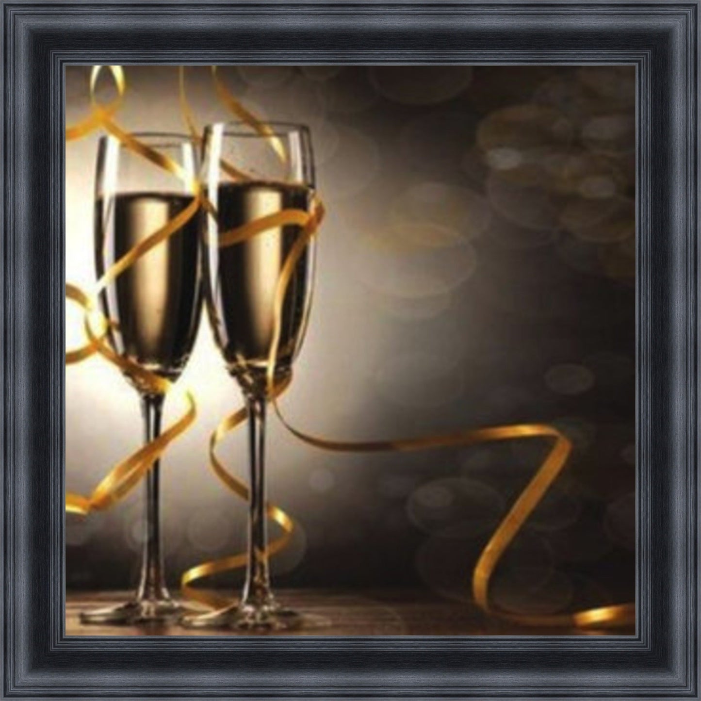 Golden Champagne Celebrations Mini Liquid Art