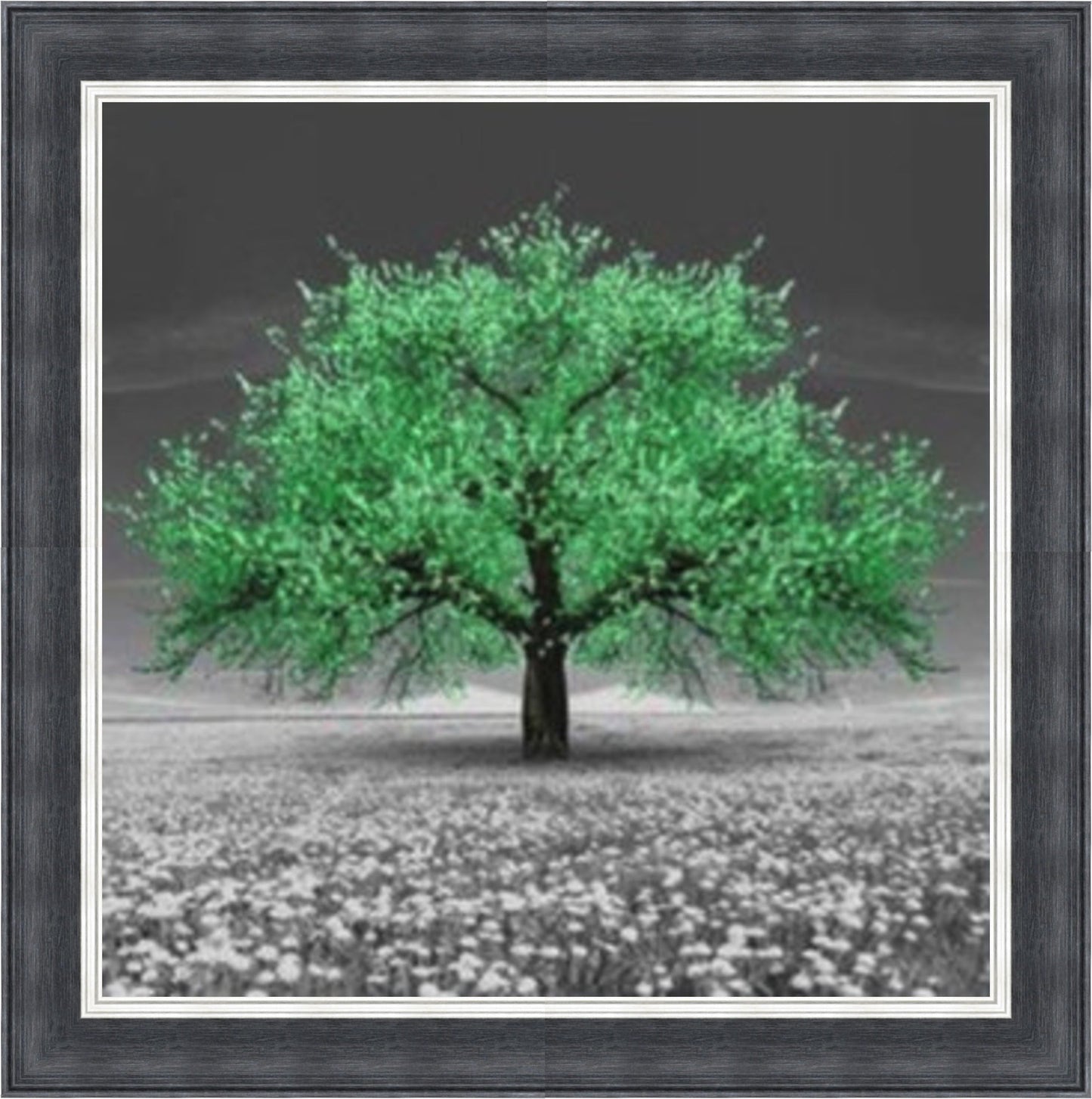 Green Cherry Blossom Tree Mini Liquid Art