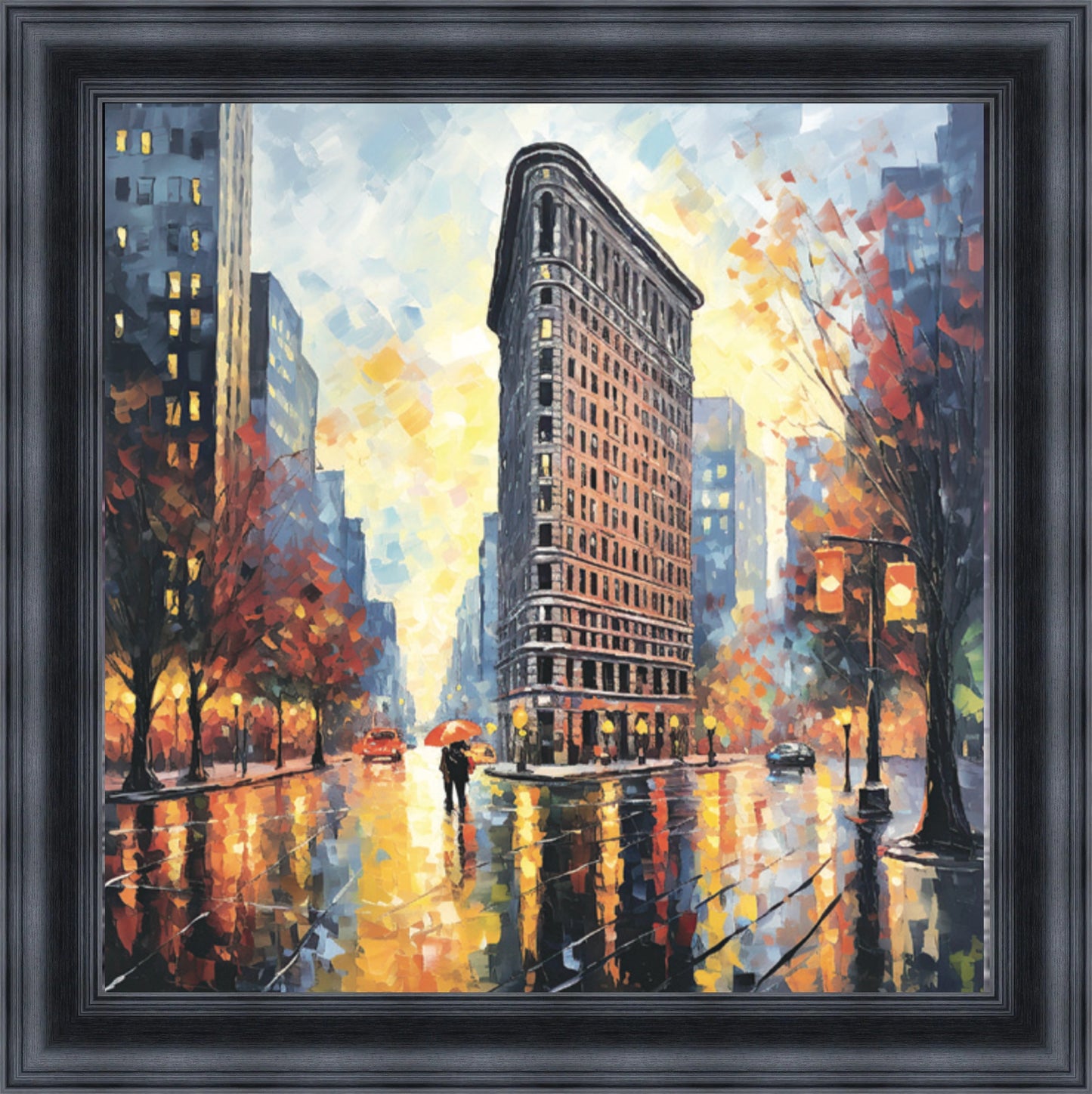 Flat Iron in the Rain Mini Liquid Art