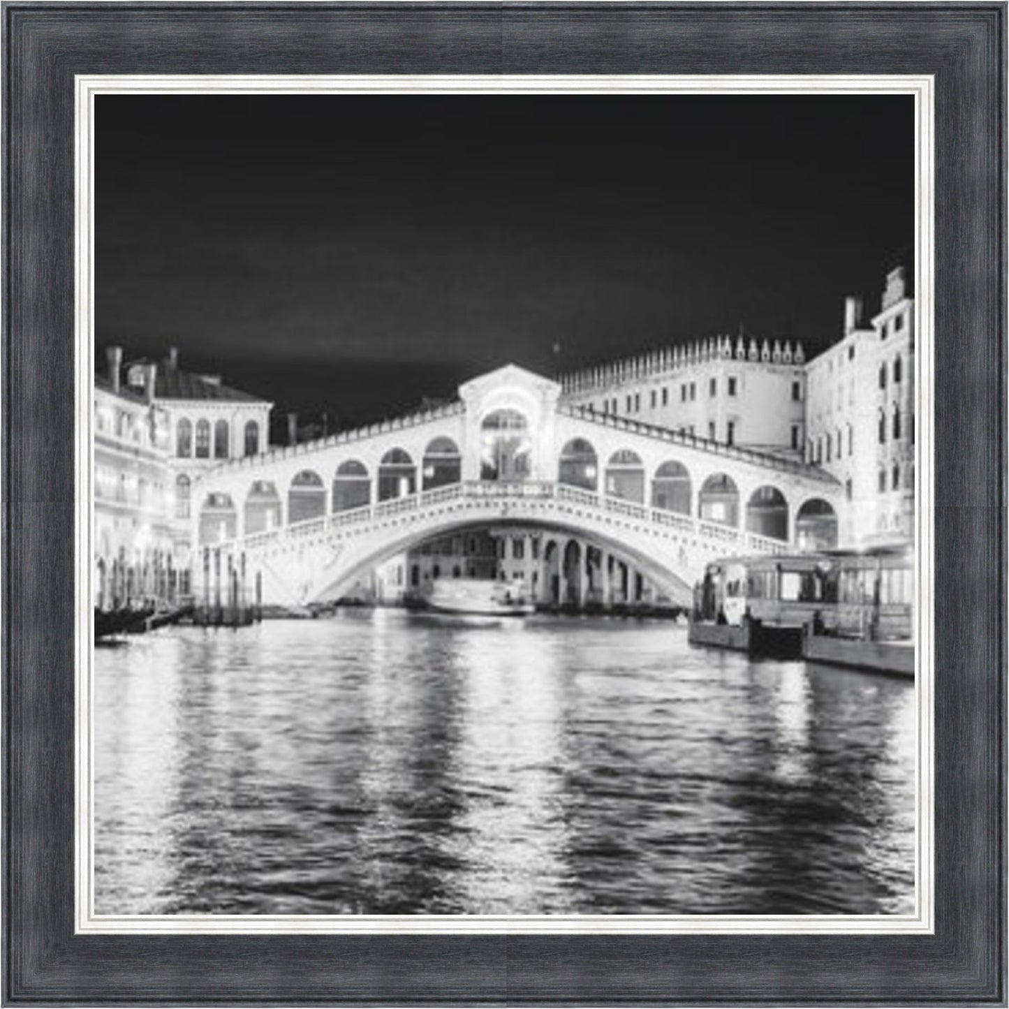 Rialto Bridge Black & White Mini Liquid Art
