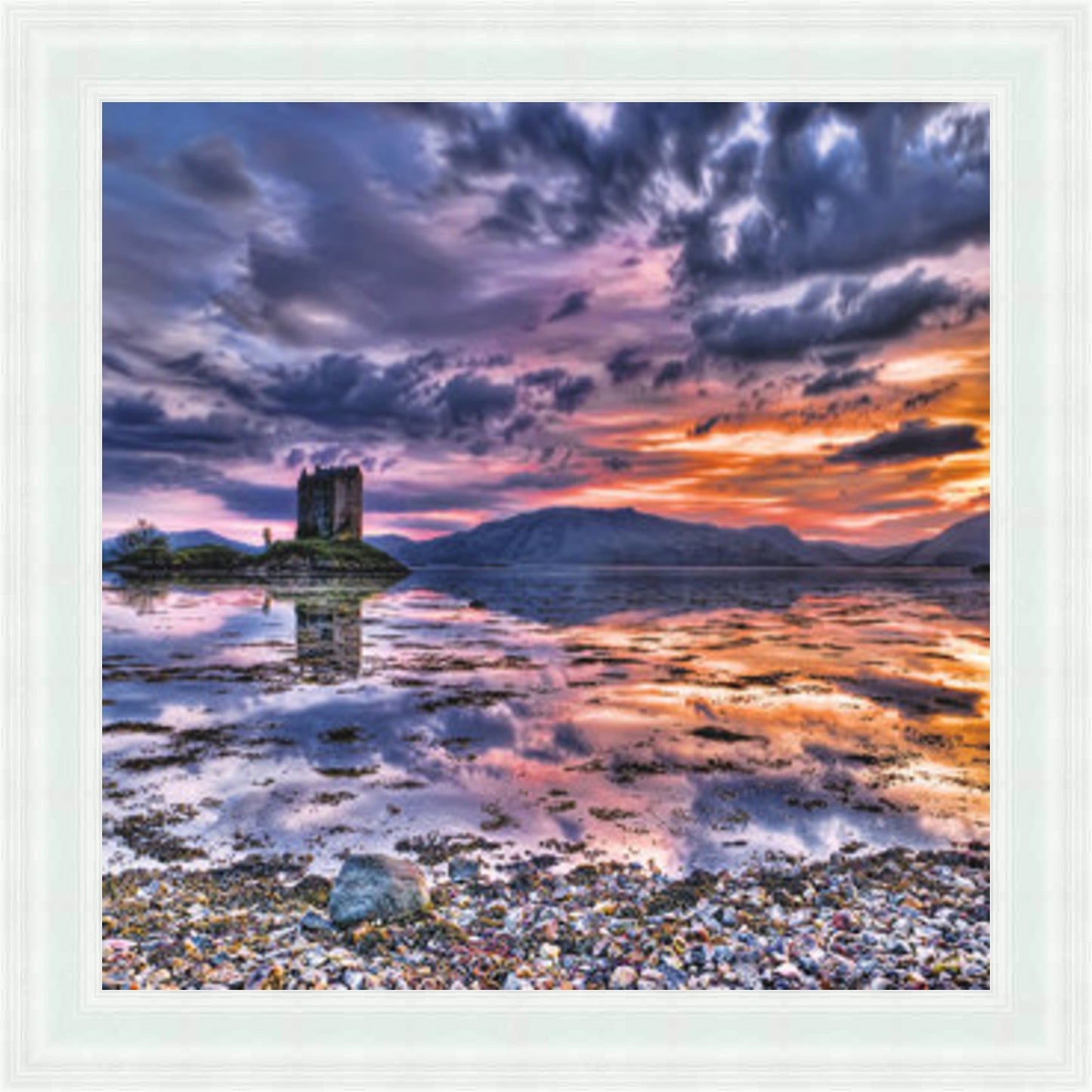 Sunset at Castle Stalker - Colour Explosion Mini Liquid Art