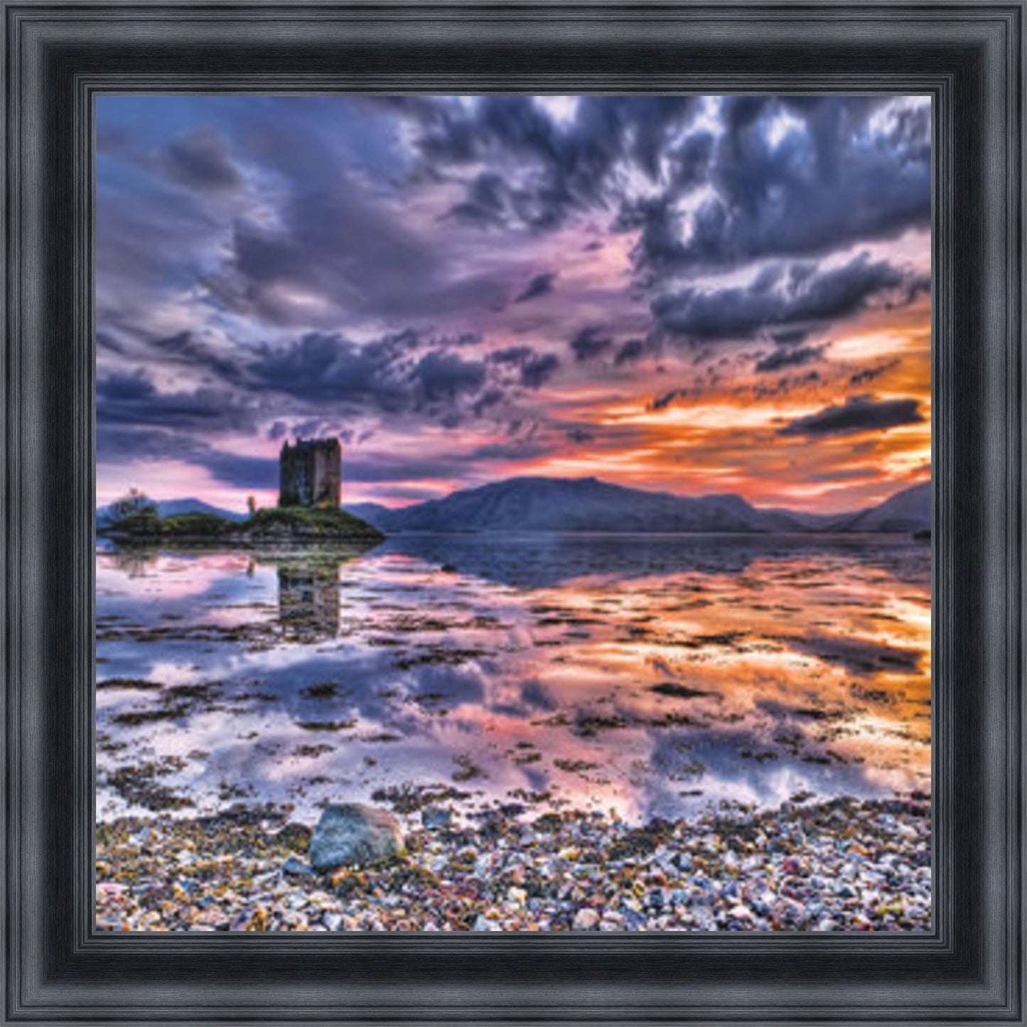 Sunset at Castle Stalker - Colour Explosion Mini Liquid Art