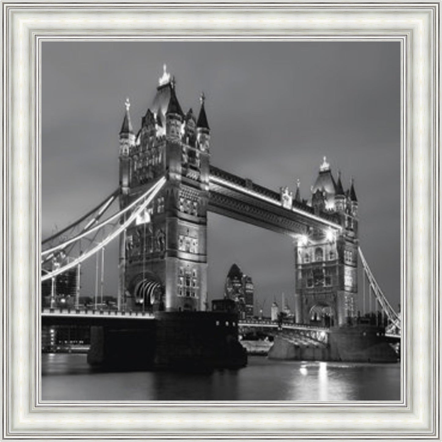 Tower Bridge, Side View - Black & White Mini Liquid Art