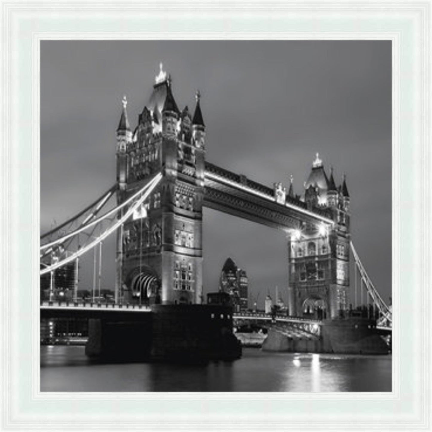 Tower Bridge, Side View - Black & White Mini Liquid Art