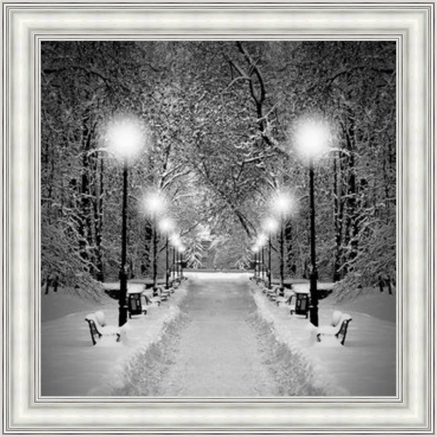 Winters Eve - Black & White Mini Liquid Art