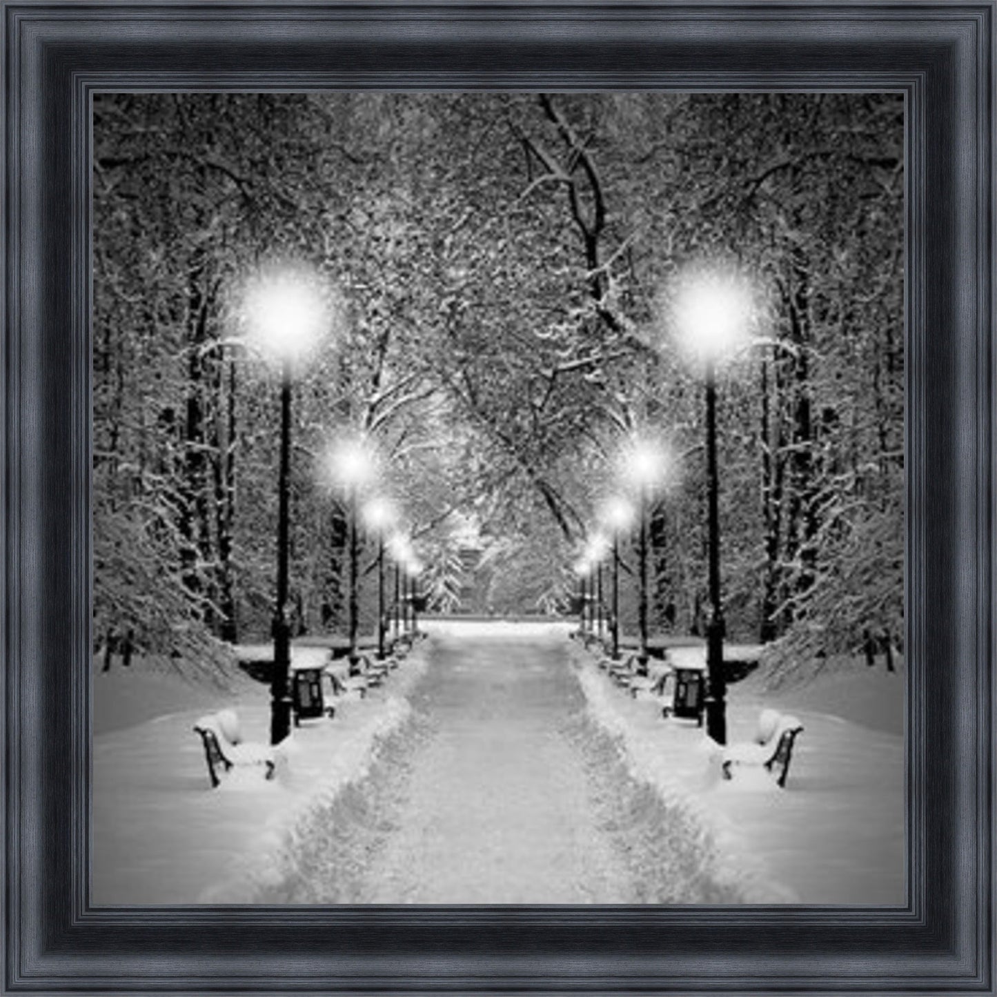 Winters Eve - Black & White Mini Liquid Art