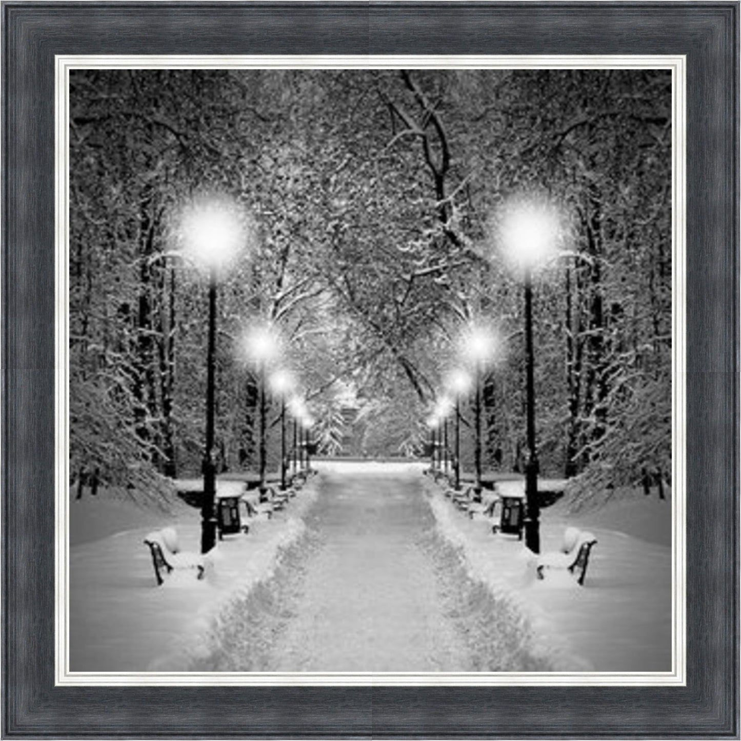 Winters Eve - Black & White Mini Liquid Art