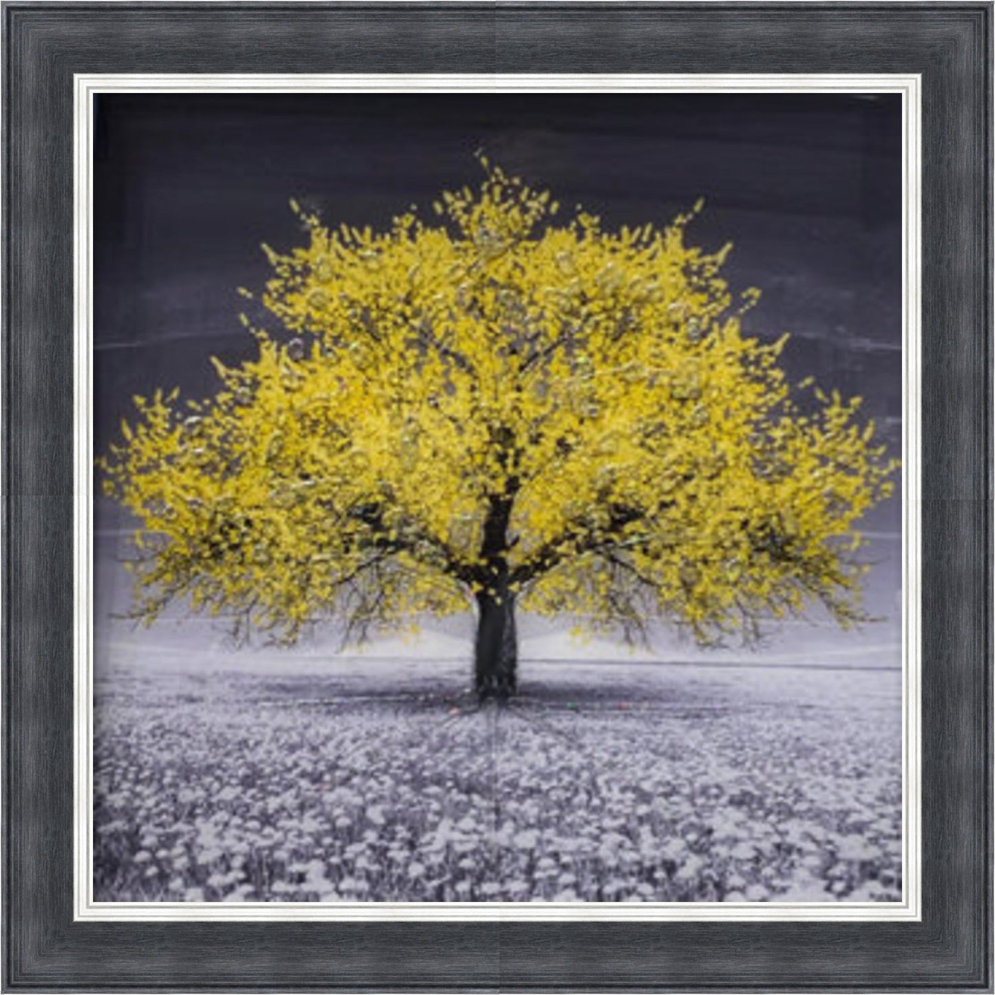 Yellow Cherry Blossom Tree Mini Liquid Art