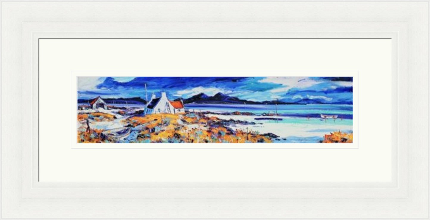 Boats on the Rocky Shore, Ardnamurchan (Signed Limited Edition) by Jean Feeney