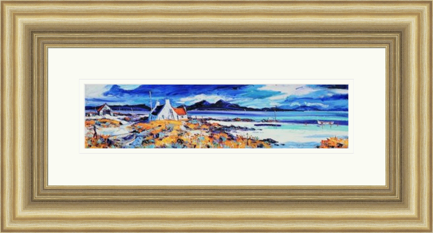 Boats on the Rocky Shore, Ardnamurchan (Signed Limited Edition) by Jean Feeney