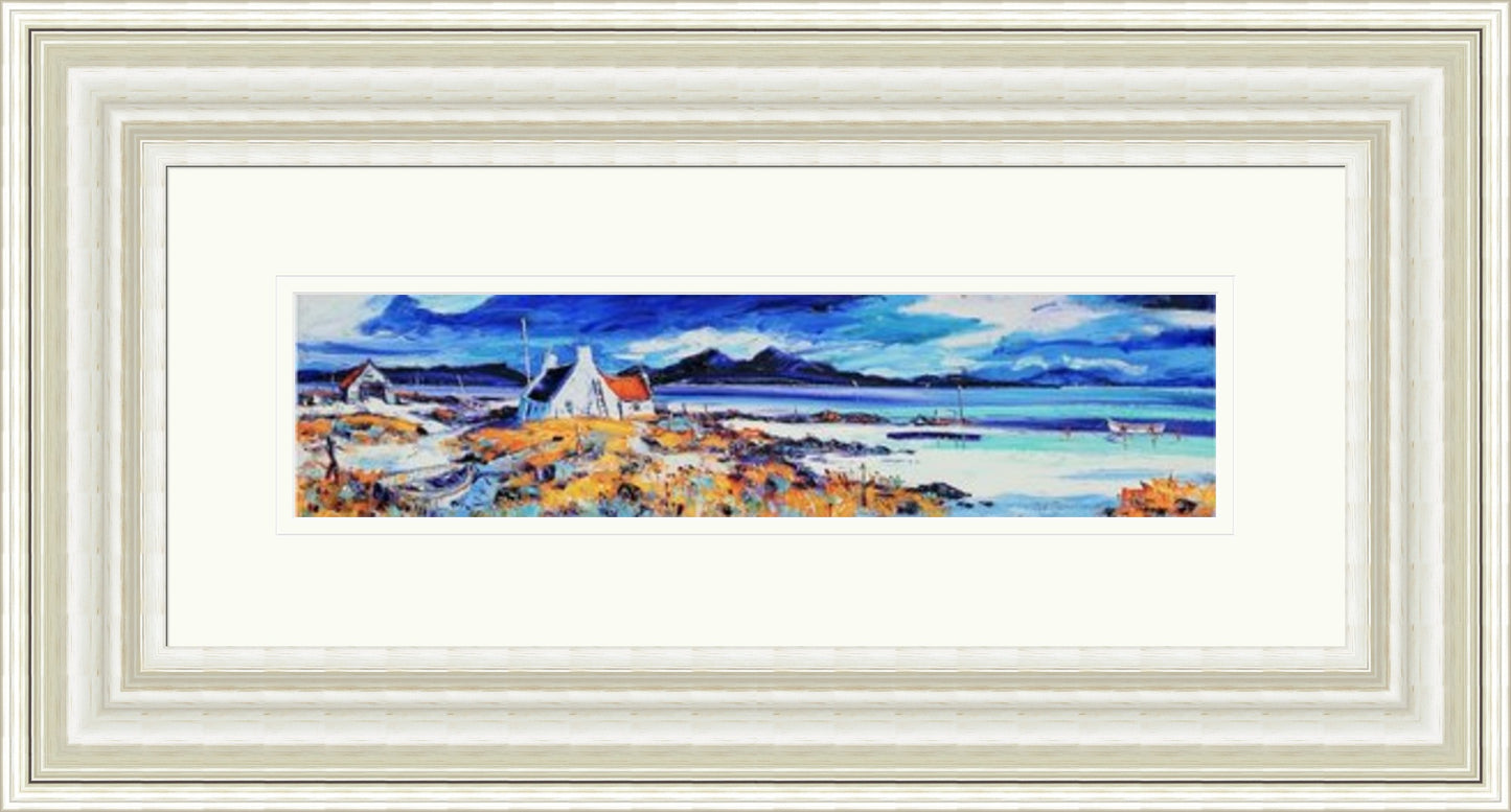 Boats on the Rocky Shore, Ardnamurchan (Signed Limited Edition) by Jean Feeney