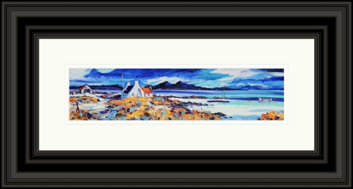 Boats on the Rocky Shore, Ardnamurchan (Signed Limited Edition) by Jean Feeney