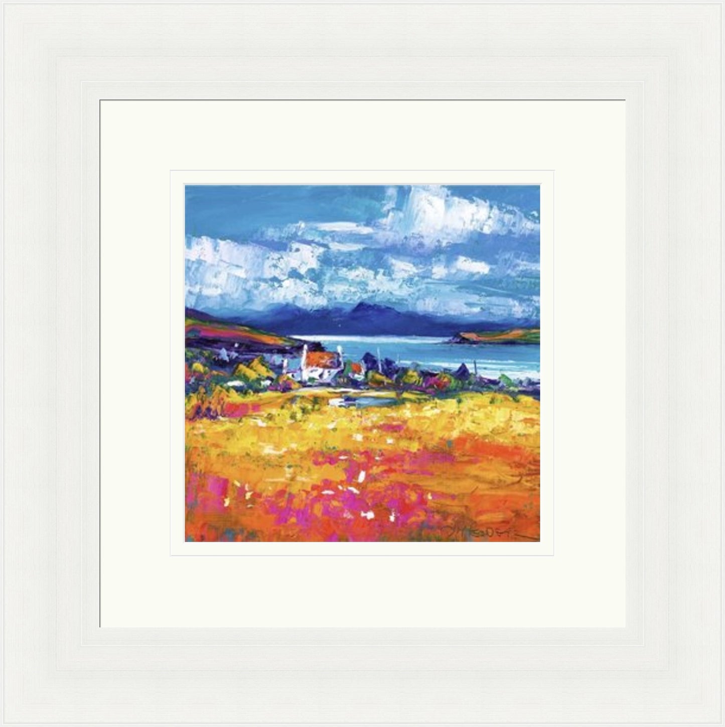 Croft at Duirinish with Cuillins by Jean Feeney