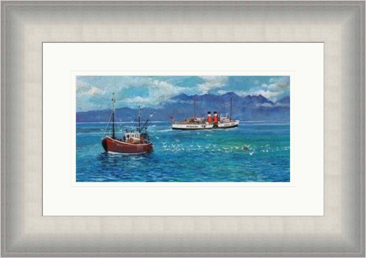 The Waverley and Fishing Boat by Bob Lees